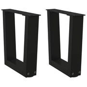 sofabordsben V-formet 2 stk. sort 30x(30-31,3) cm stål