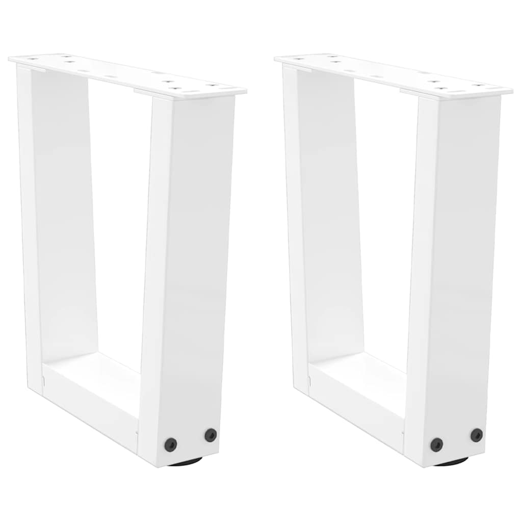 sofabordsben V-formet 2 stk. hvid 30x(30-31,3) cm stål