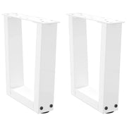 sofabordsben V-formet 2 stk. hvid 30x(30-31,3) cm stål