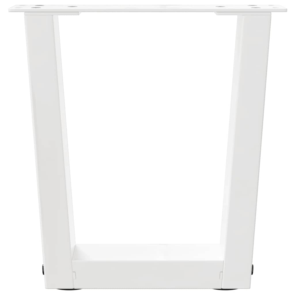 sofabordsben V-formet 2 stk. hvid 30x(30-31,3) cm stål