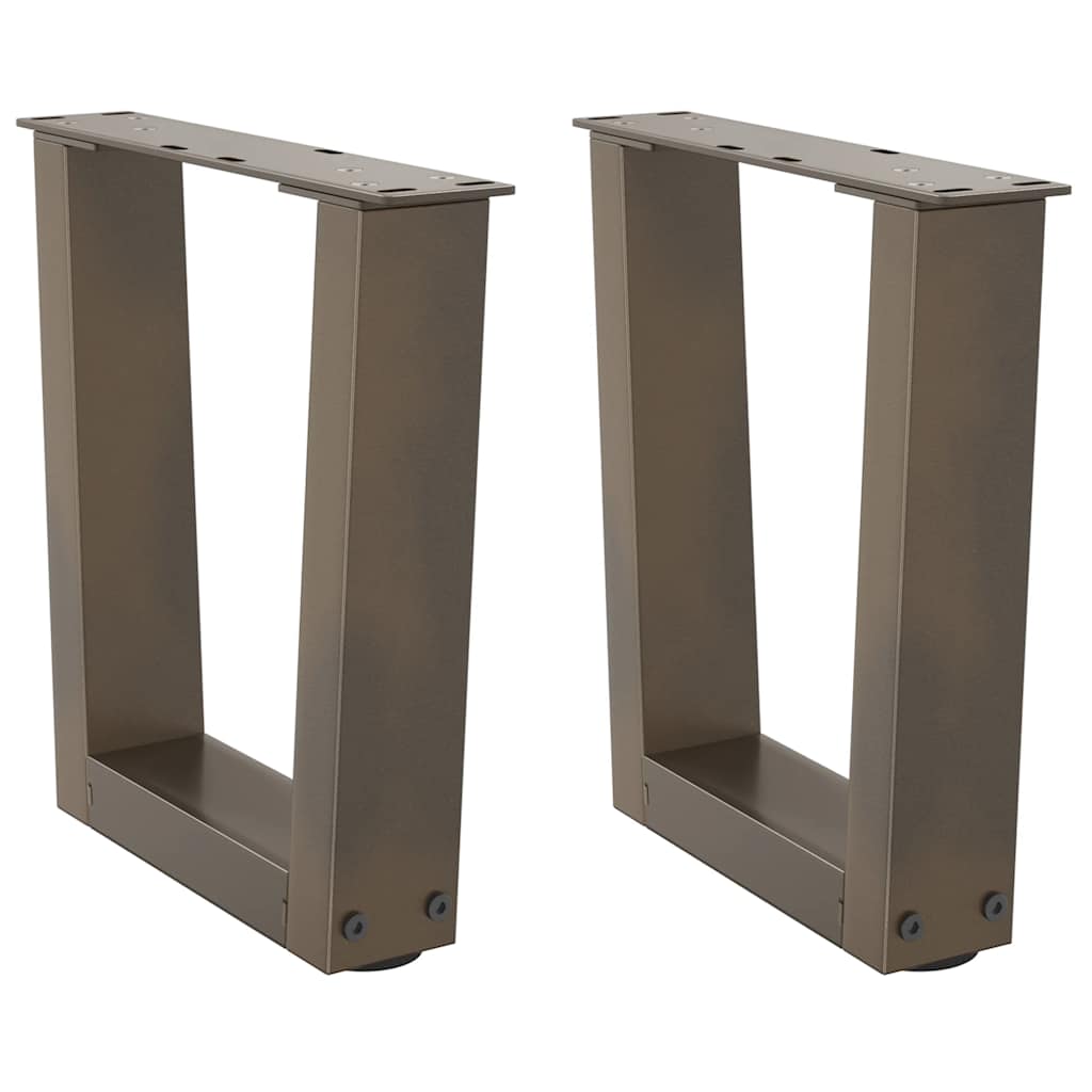 sofabordsben V-formet 2 stk. naturstål 30x(30-31,3) cm stål