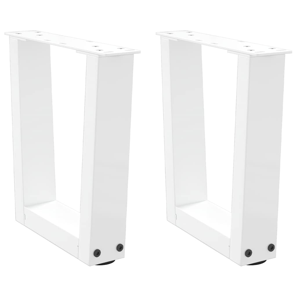 sofabordsben V-formet 2 stk. hvid 40x(30-31,3) cm stål