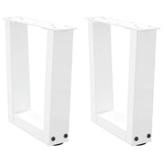 sofabordsben V-formet 2 stk. hvid 40x(30-31,3) cm stål
