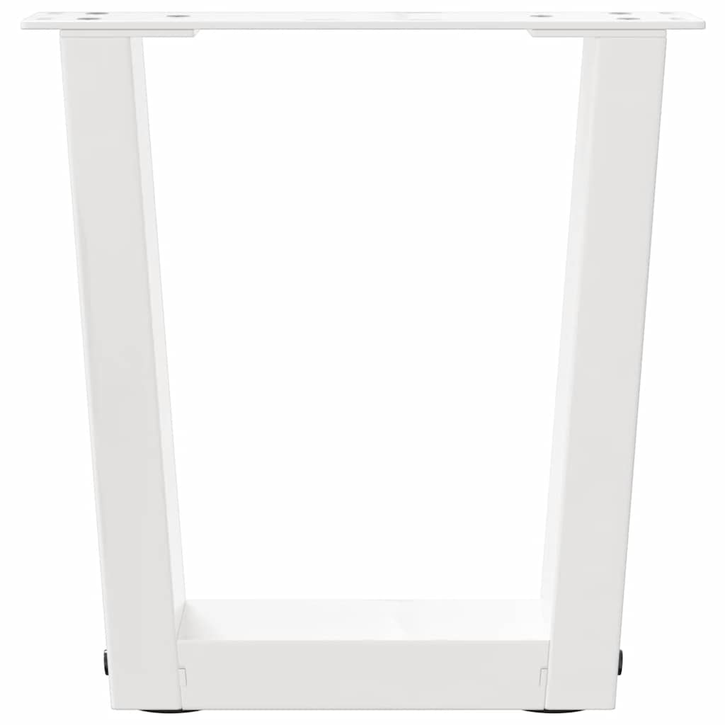 sofabordsben V-formet 2 stk. hvid 40x(30-31,3) cm stål