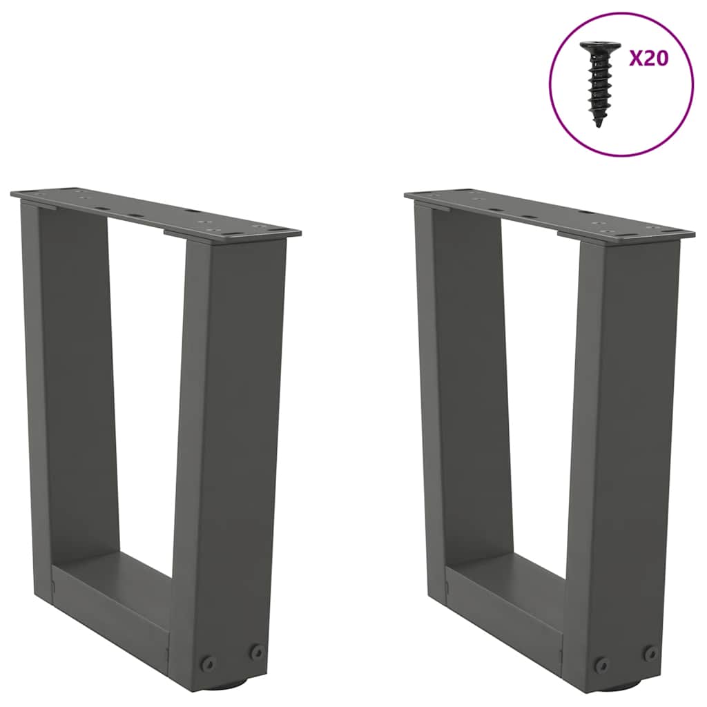 sofabordsben V-formet 2 stk. antracit 40x(30-31,3) cm stål