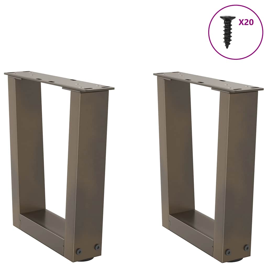 sofabordsben V-formet 2 stk. naturstål 40x(30-31,3) cm stål