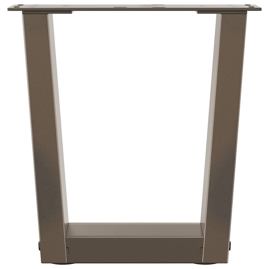 sofabordsben V-formet 2 stk. naturstål 40x(30-31,3) cm stål