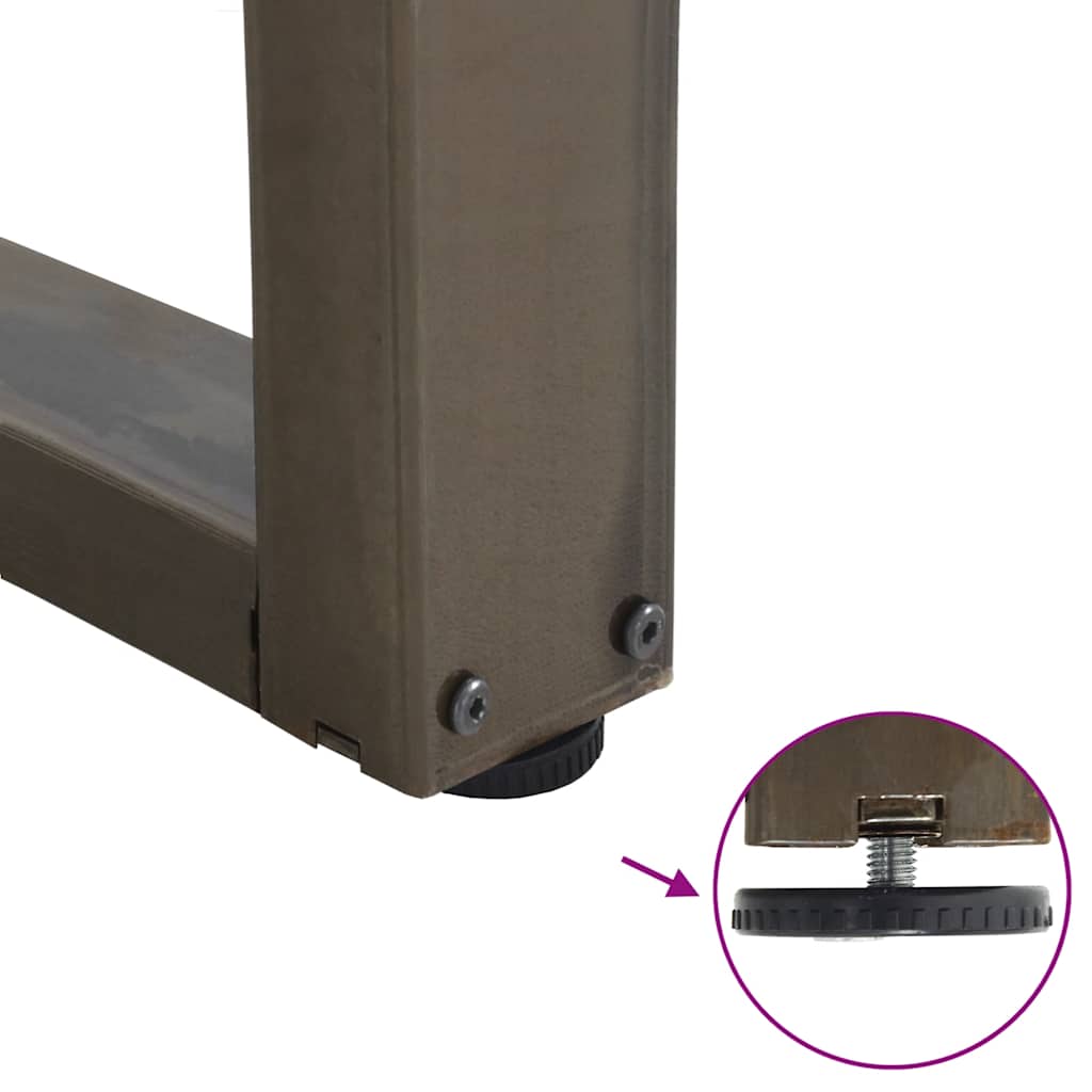 sofabordsben V-formet 2 stk. naturstål 40x(30-31,3) cm stål