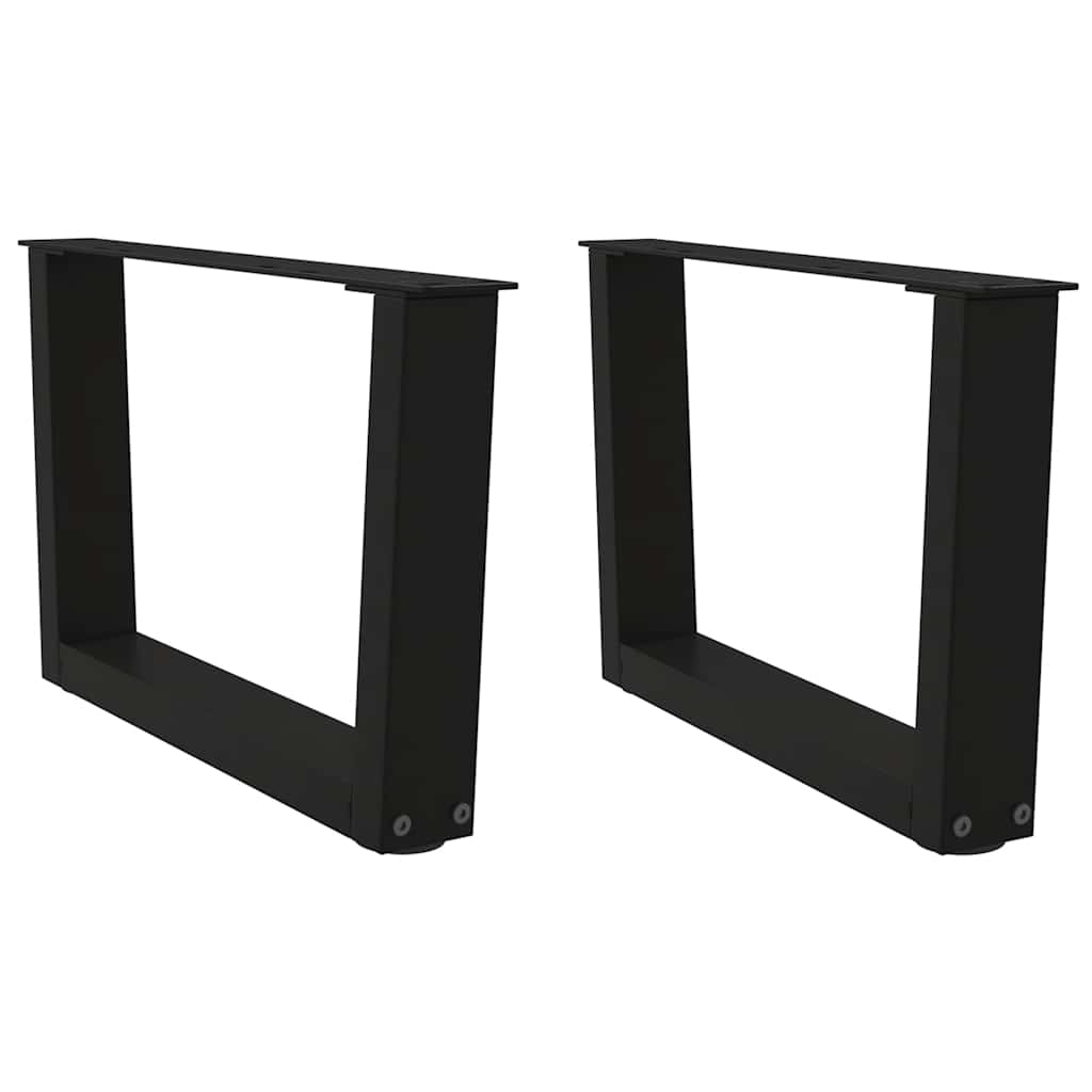 sofabordsben V-formet 2 stk. sort 50x(30-31,3) cm stål