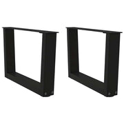 sofabordsben V-formet 2 stk. sort 50x(30-31,3) cm stål
