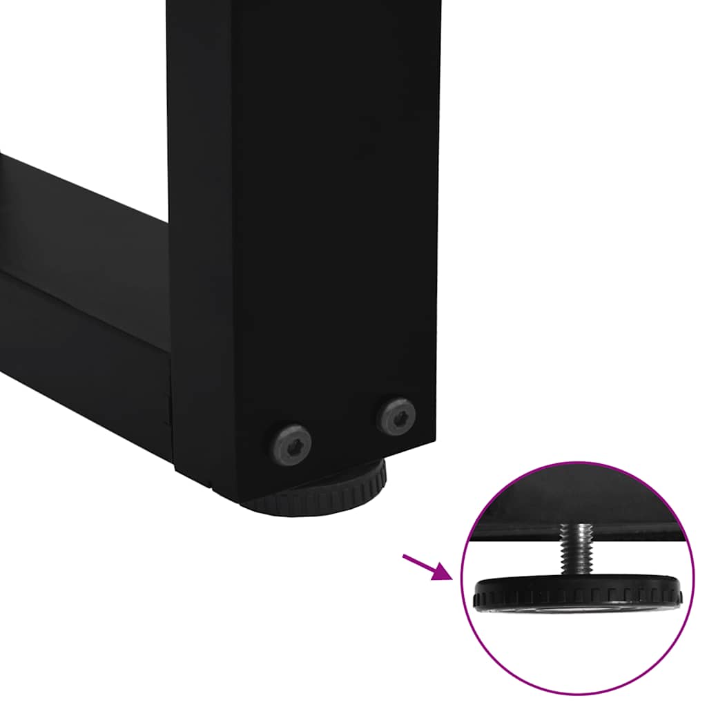sofabordsben V-formet 2 stk. sort 50x(30-31,3) cm stål