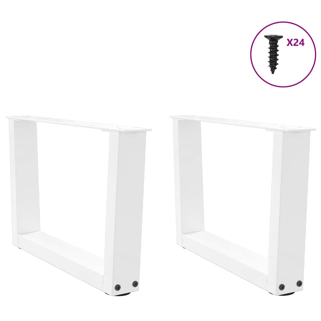sofabordsben V-formet 2 stk. hvid 50x(30-31,3) cm stål