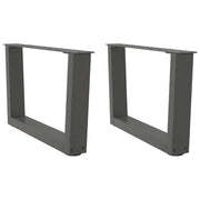 sofabordsben V-formet 2 stk. antracit 50x(30-31,3) cm stål