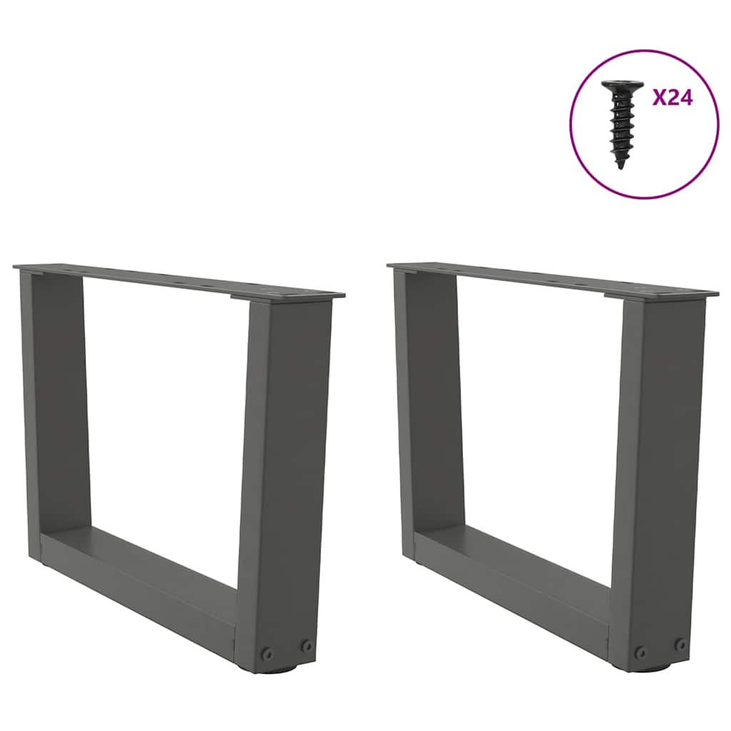 sofabordsben V-formet 2 stk. antracit 50x(30-31,3) cm stål