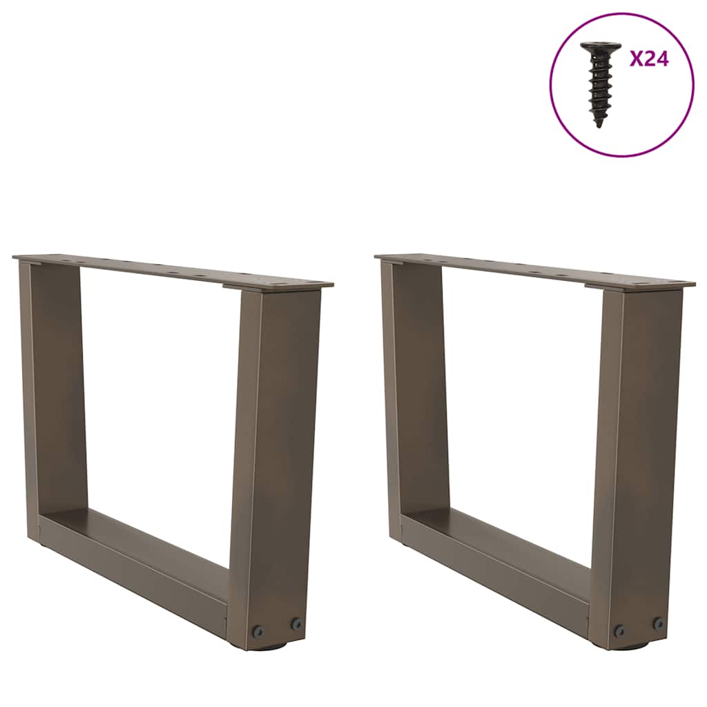 sofabordsben V-formet 2 stk. naturstål 50x(30-31,3) cm stål