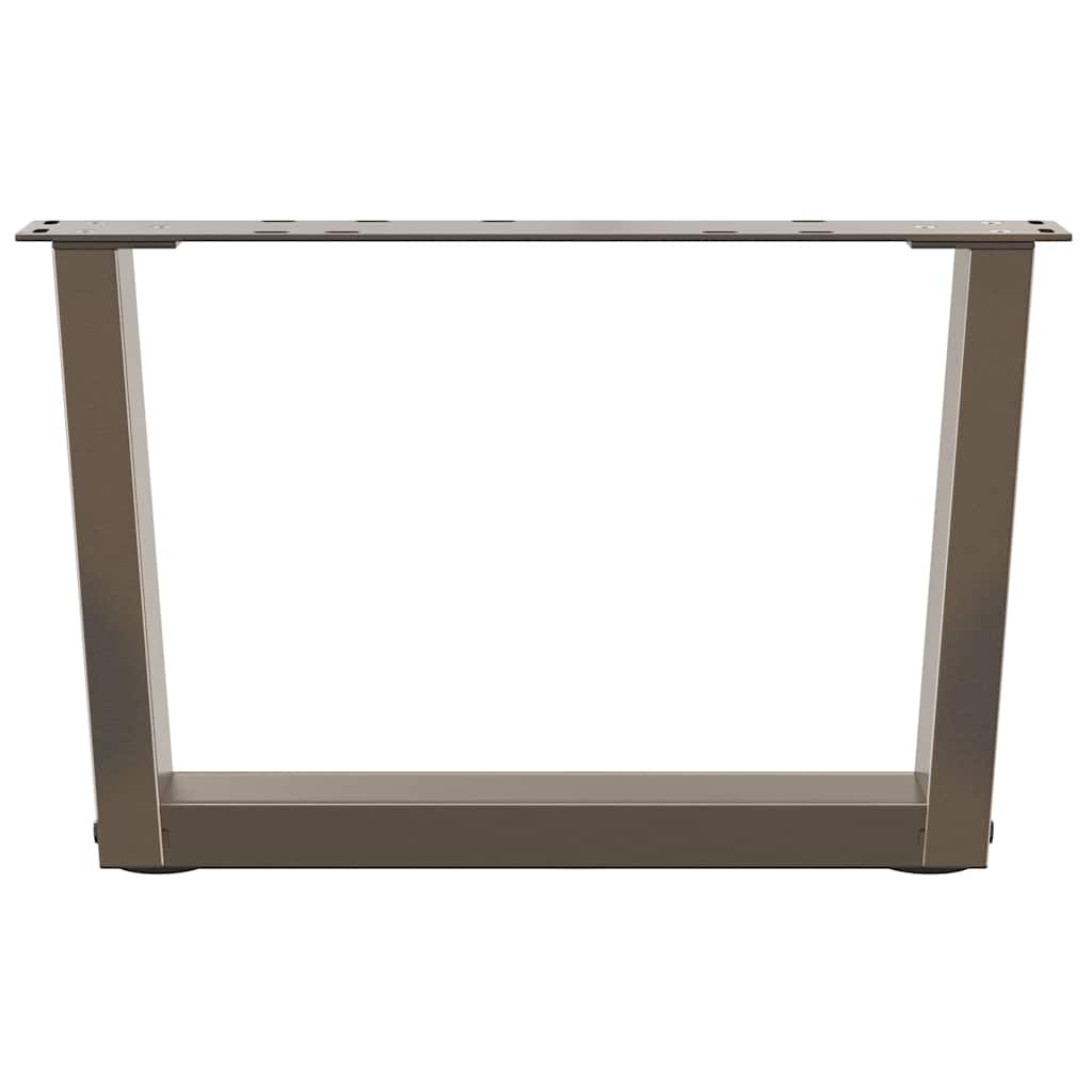 sofabordsben V-formet 2 stk. naturstål 50x(30-31,3) cm stål