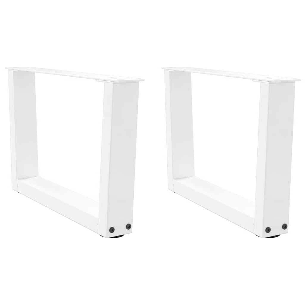 sofabordsben V-formet 2 stk. hvid 60 x (30-31,3) cm stål