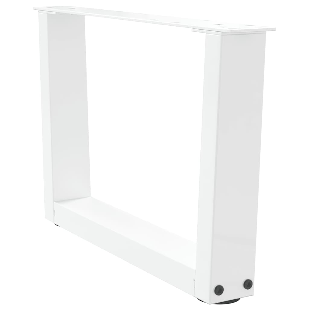sofabordsben V-formet 2 stk. hvid 60 x (30-31,3) cm stål