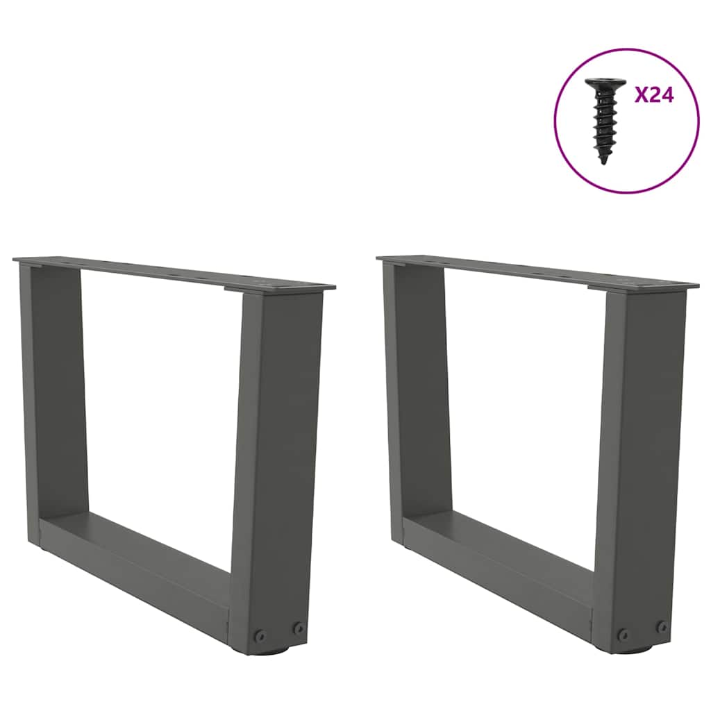 sofabordsben V-formet 2 stk. antracit 60x(30-31,3) cm stål