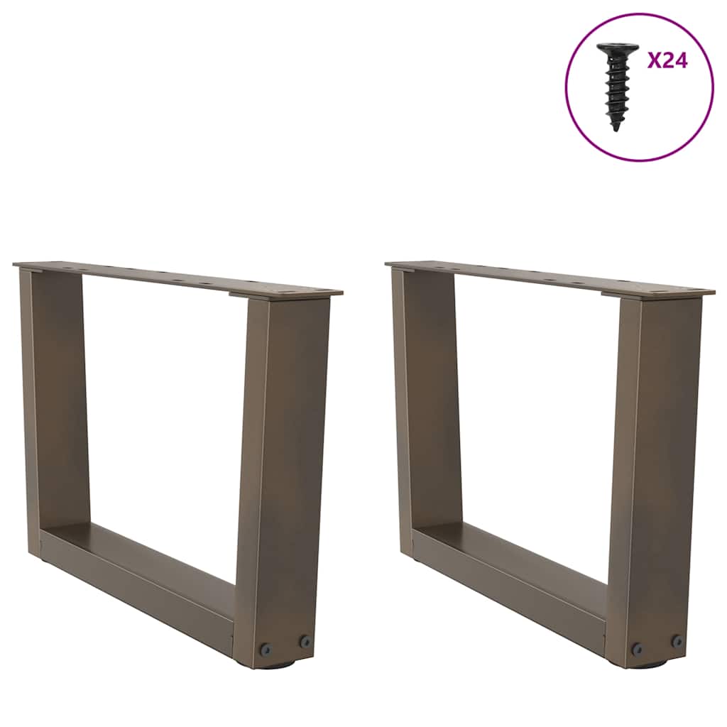 sofabordsben V-formet 2 stk. naturstål 60x(30-31,3) cm stål