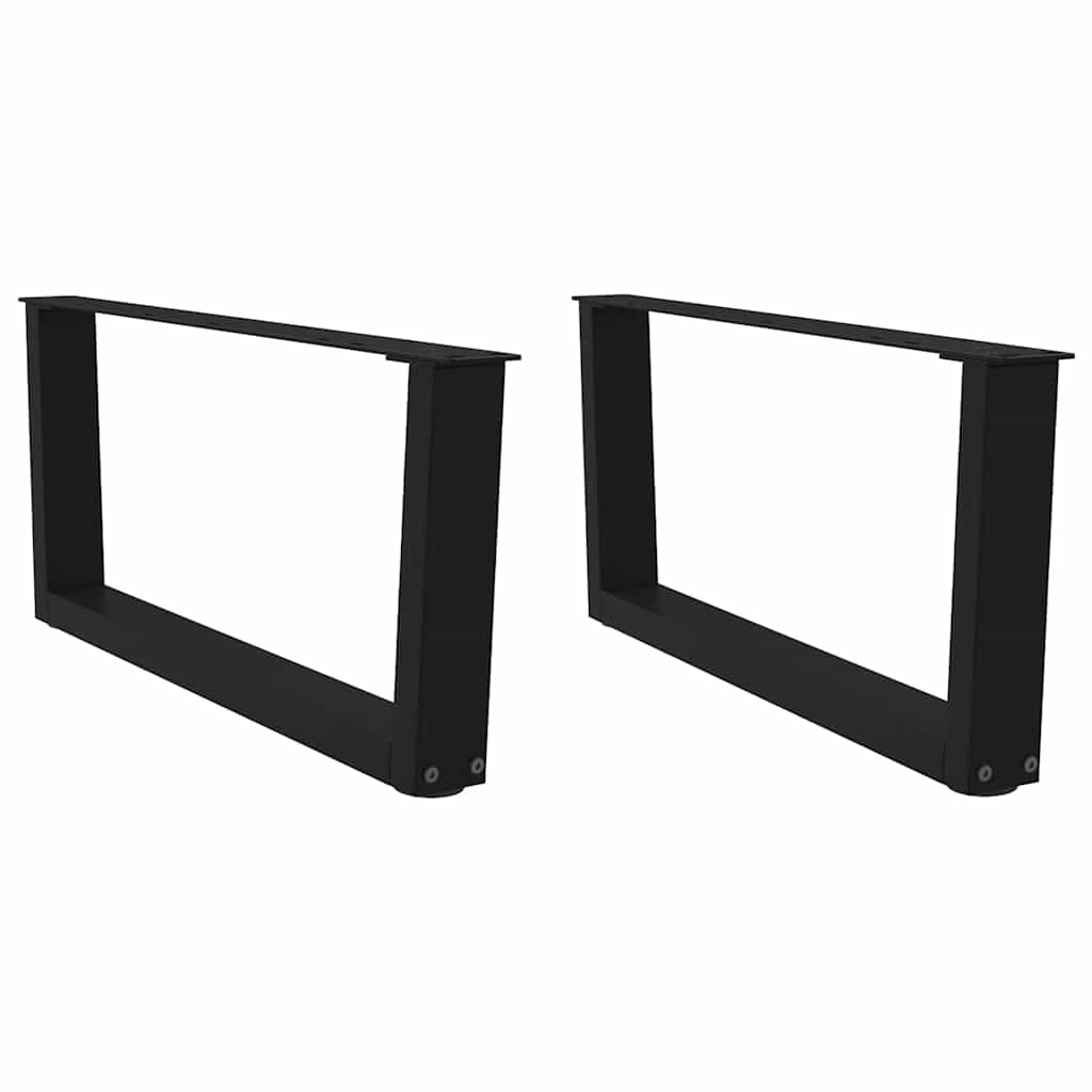 sofabordsben V-formet 2 stk. sort 70 x (30-31,3) cm stål