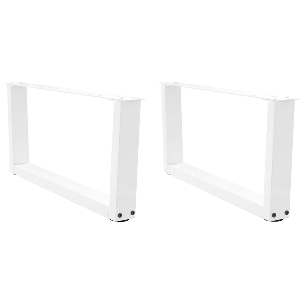 sofabordsben V-formet 2 stk. hvid 70 x (30-31,3) cm stål