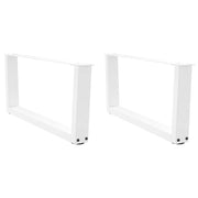 sofabordsben V-formet 2 stk. hvid 70 x (30-31,3) cm stål