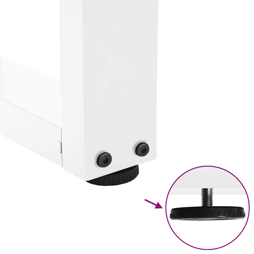 sofabordsben V-formet 2 stk. hvid 70 x (30-31,3) cm stål