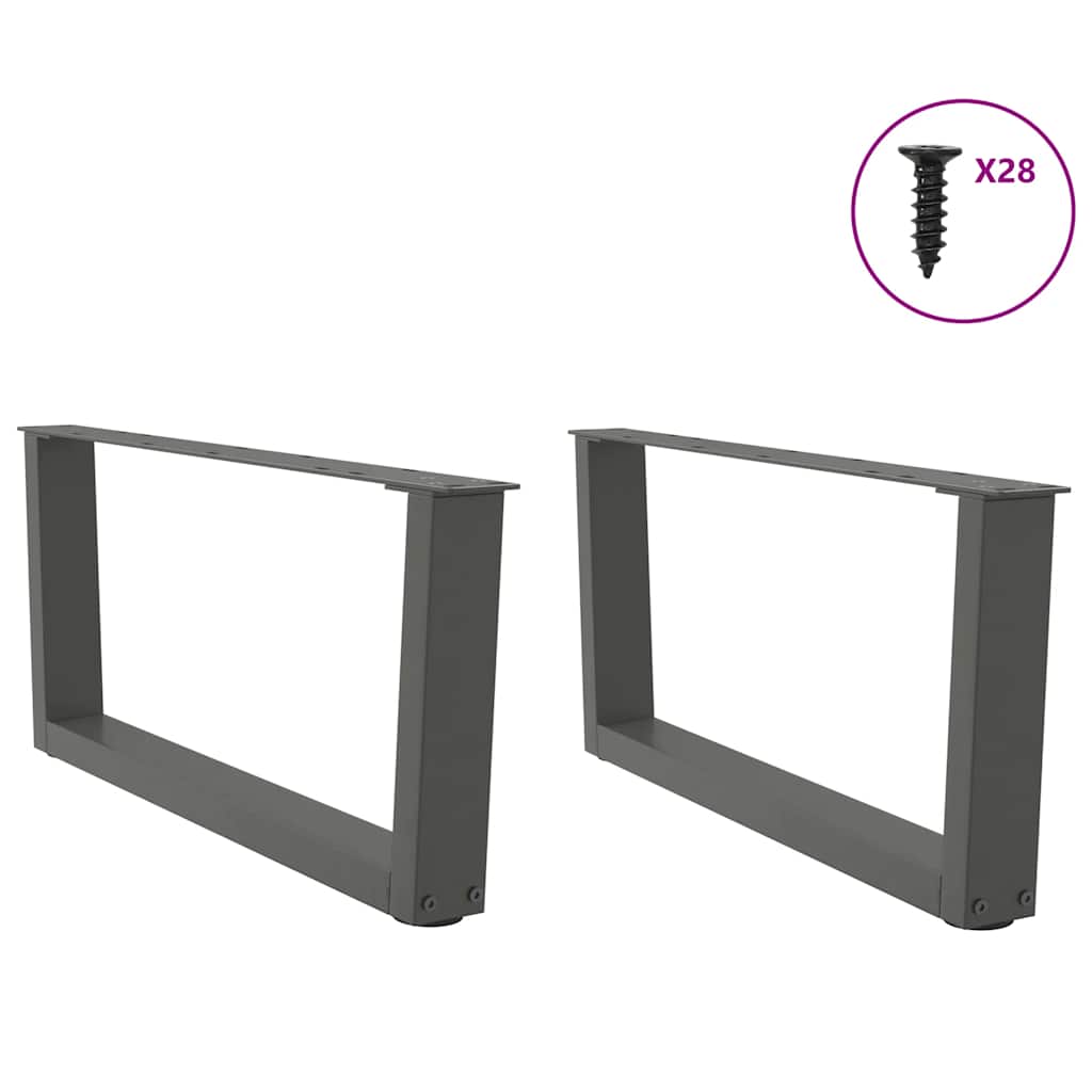 sofabordsben V-formet 2 stk. antracit 70x(30-31,3) cm stål