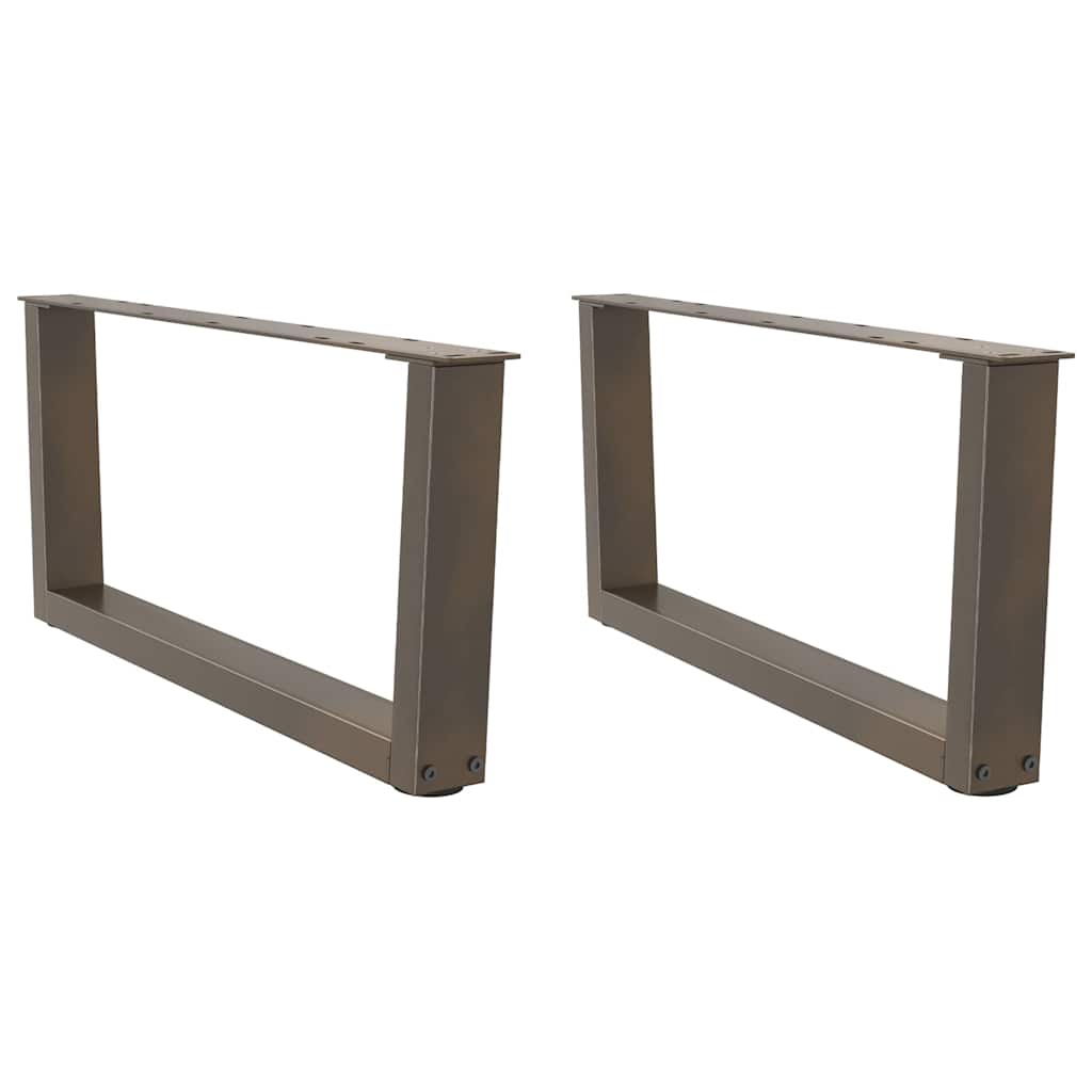 sofabordsben V-formet 2 stk. naturstål 70x(30-31,3) cm stål