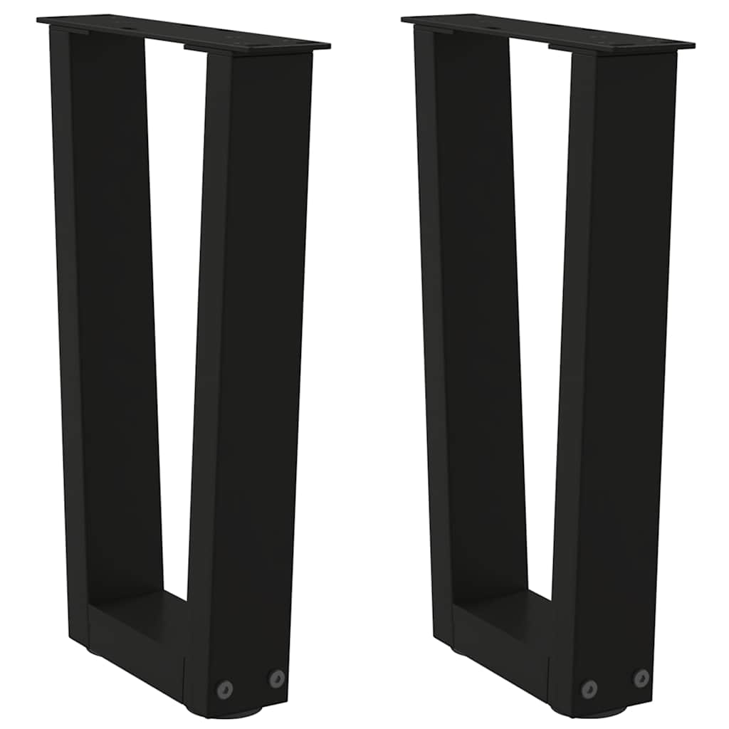 sofabordsben V-formet 2 stk. sort 28 x (42-43,3) cm stål