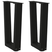 sofabordsben V-formet 2 stk. sort 28 x (42-43,3) cm stål
