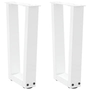 sofabordsben V-formet 2 stk. hvid 28 x (42-43,3) cm stål
