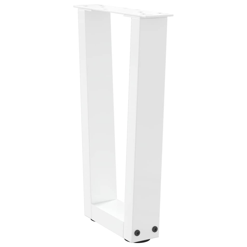 sofabordsben V-formet 2 stk. hvid 28 x (42-43,3) cm stål