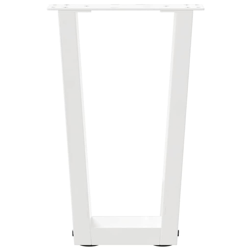 sofabordsben V-formet 2 stk. hvid 28 x (42-43,3) cm stål