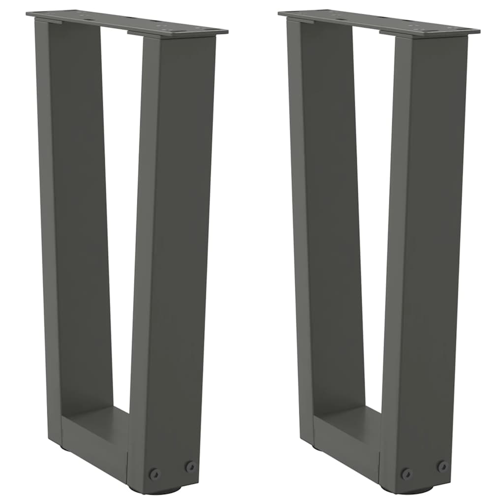 sofabordsben V-formet 2 stk. antracit 28 x (42-43,3) cm stål