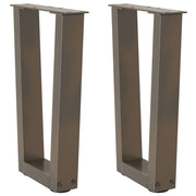sofabordsben V-formet 2 stk. naturstål 28 x (42-43,3) cm stål