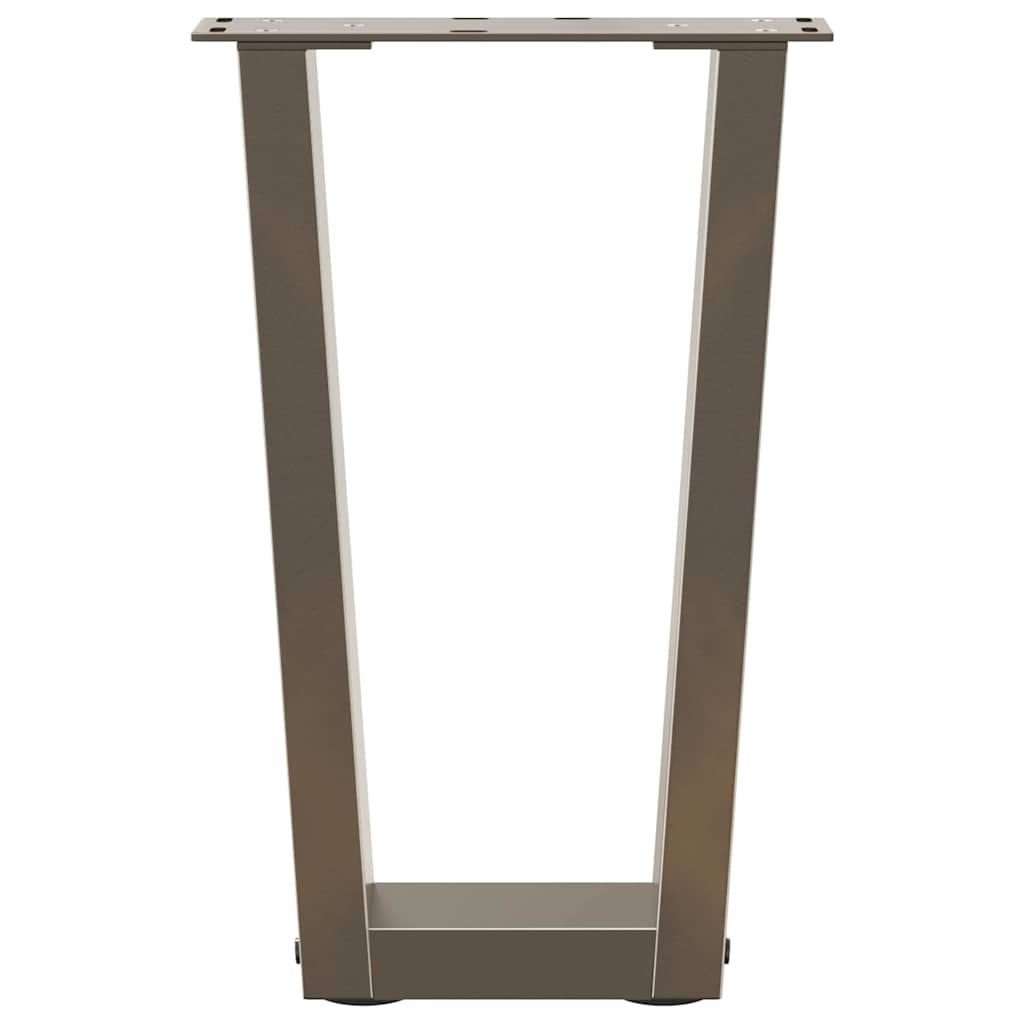 sofabordsben V-formet 2 stk. naturstål 28 x (42-43,3) cm stål
