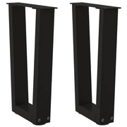 sofabordsben V-formet 2 stk. sort 38 x (42-43,3) cm stål