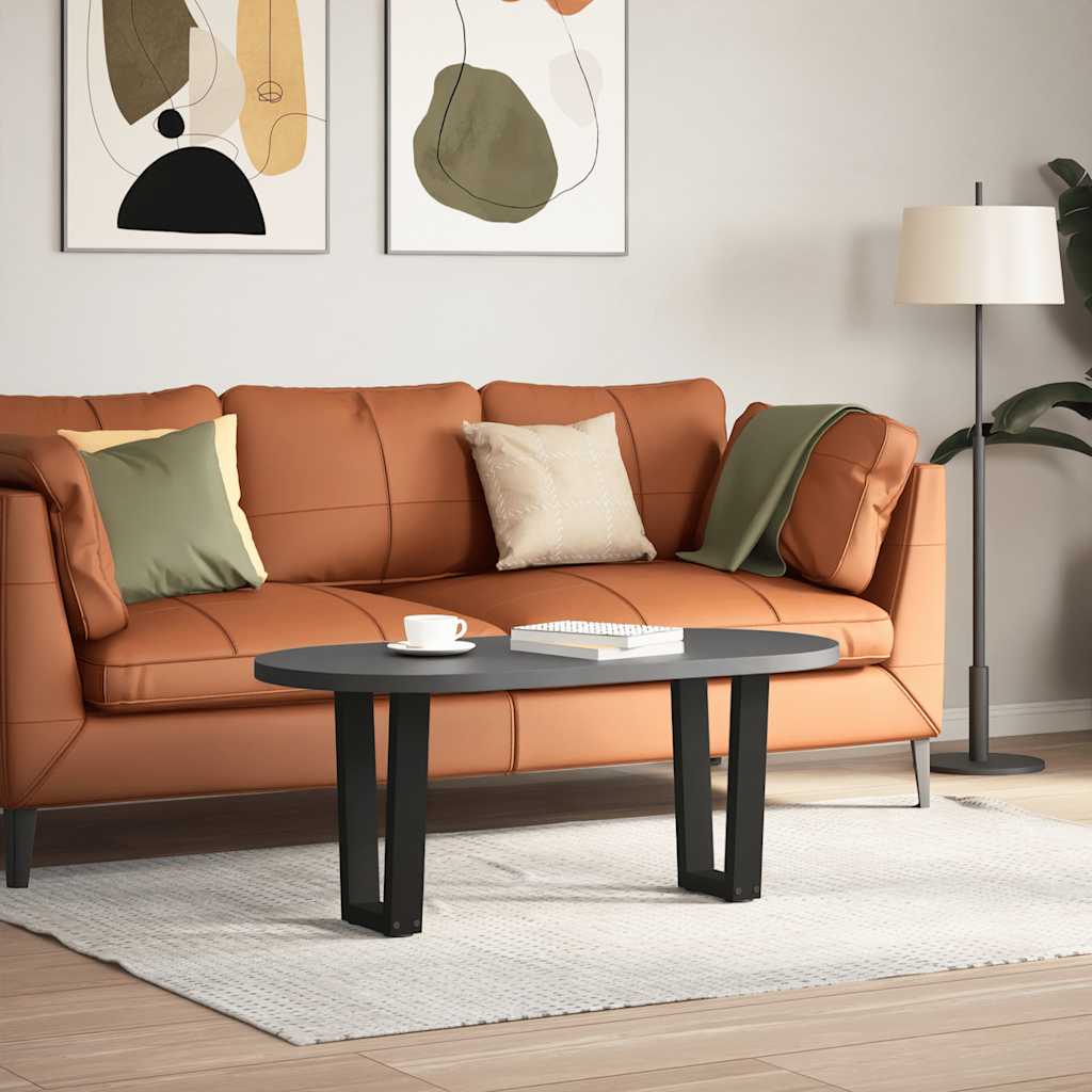 sofabordsben V-formet 2 stk. sort 38 x (42-43,3) cm stål