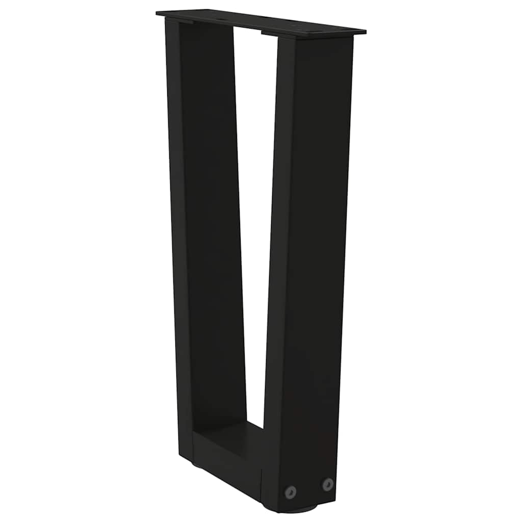 sofabordsben V-formet 2 stk. sort 38 x (42-43,3) cm stål
