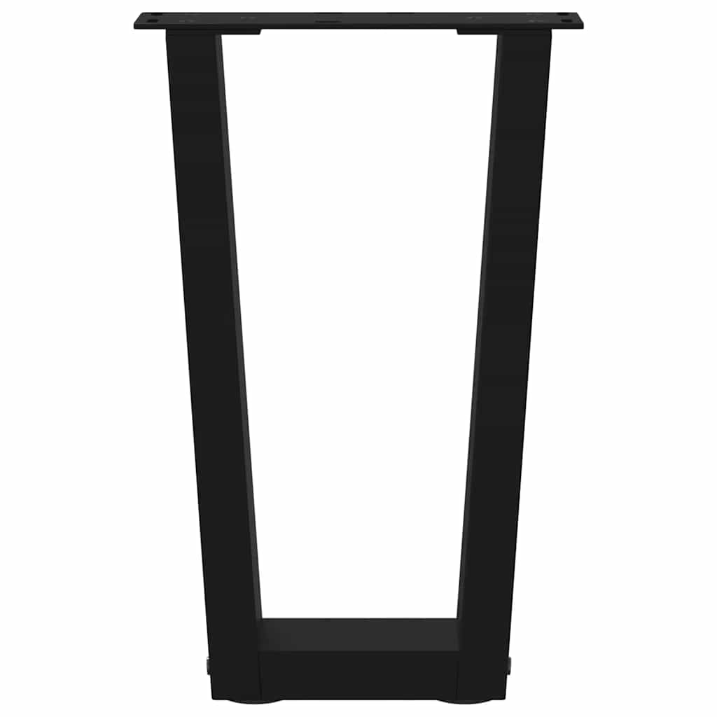 sofabordsben V-formet 2 stk. sort 38 x (42-43,3) cm stål