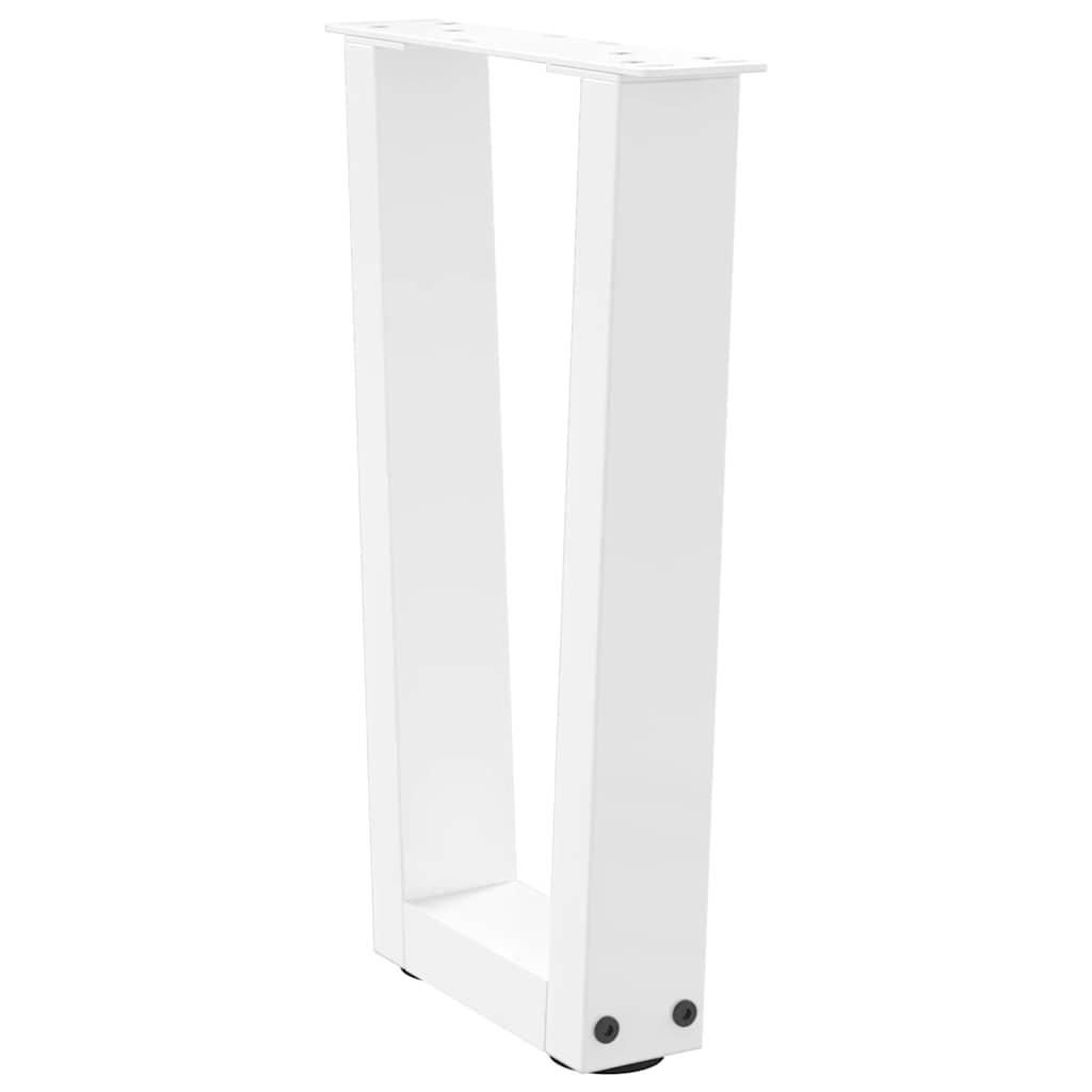 sofabordsben V-formet 2 stk. hvid 38 x (42-43,3) cm stål
