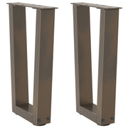 sofabordsben V-formet 2 stk. naturstål 38 x (42-43,3) cm stål
