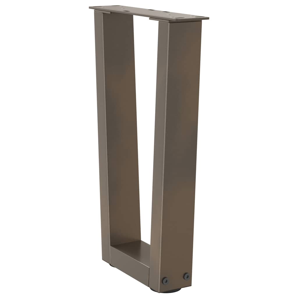 sofabordsben V-formet 2 stk. naturstål 38 x (42-43,3) cm stål