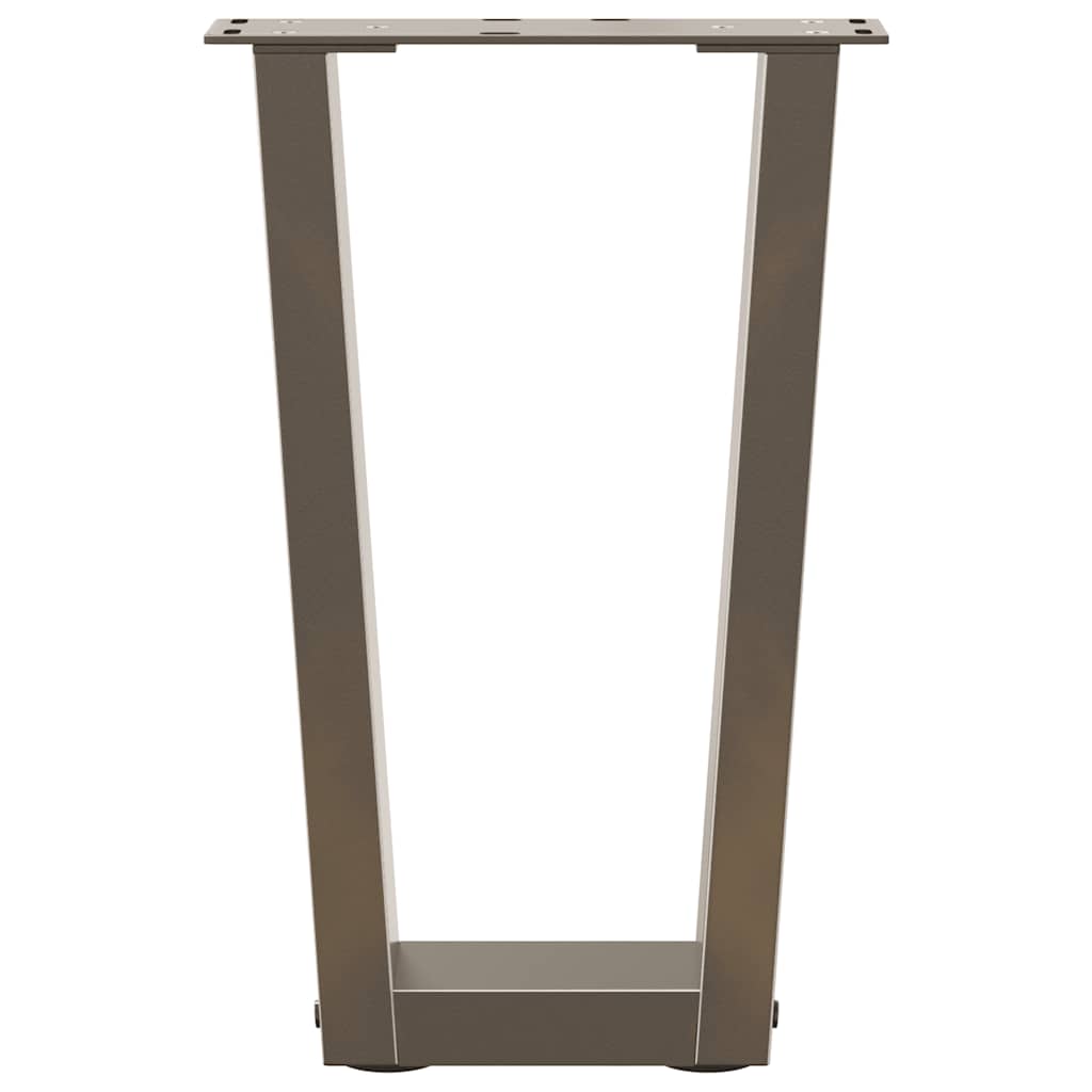 sofabordsben V-formet 2 stk. naturstål 38 x (42-43,3) cm stål