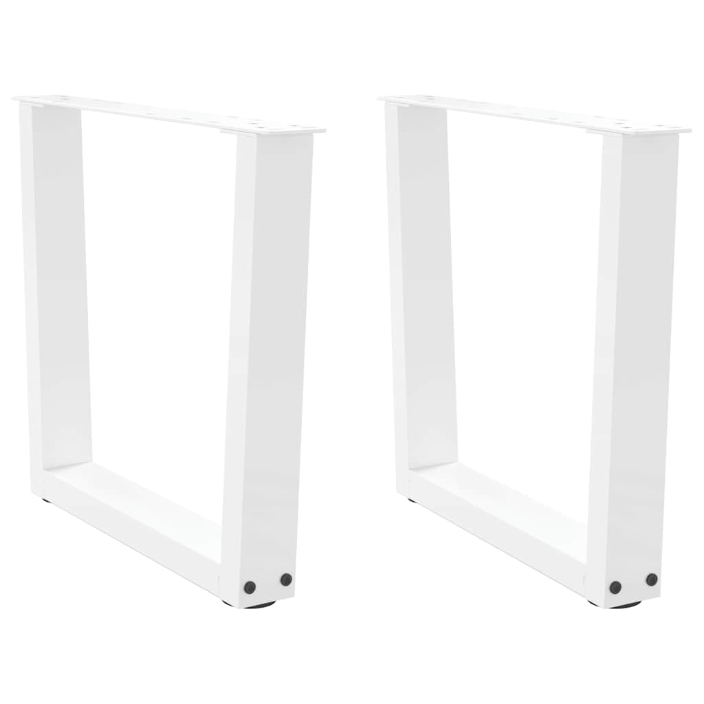 sofabordsben V-formet 2 stk. hvid 50x(42-43,3) cm stål