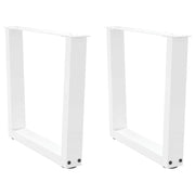 sofabordsben V-formet 2 stk. hvid 50x(42-43,3) cm stål