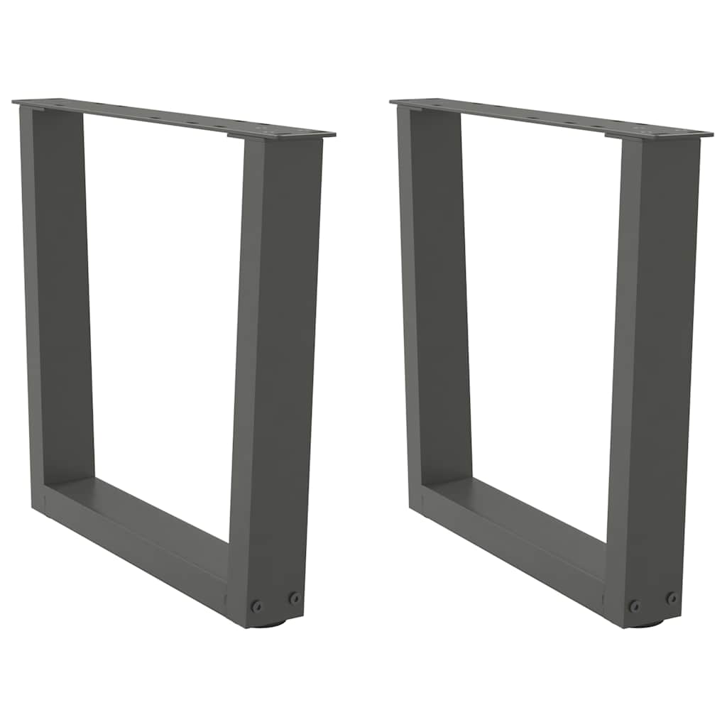 sofabordsben V-formet 2 stk. antracit 50x(42-43,3) cm stål