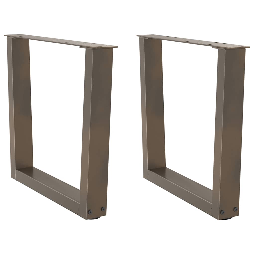 sofabordsben V-formet 2 stk. naturstål 50x(42-43,3) cm stål